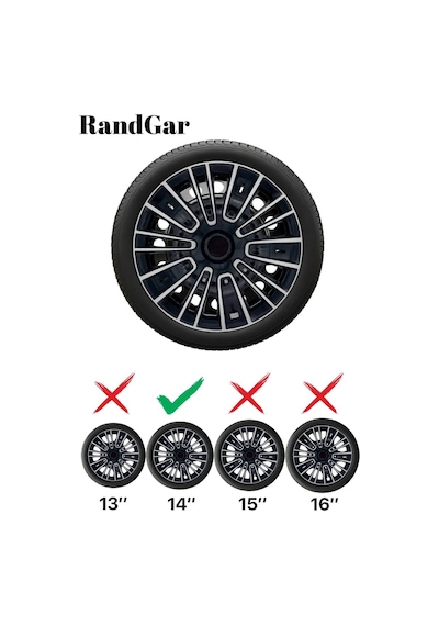 Renault Espace 14 İnç Jant Kapağı 4 Adet Siyah Gri C115 Rand