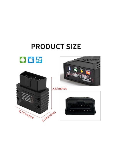 Vgate Vlinker Mc+ Bt3.0/ble4.0 Elm327 İçin Tarama Bluetooth Obd2 Araç Teşhis Ms Can Oto Aracı Android &amp İos Ve
