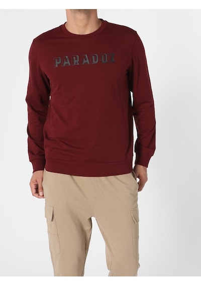 Colin's Regular Fit Kabartmalı Yazı Turuncu Erkek Sweatshirt cl1055790_Q1.V2_COR Kahverengi