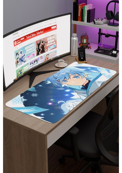 Chongyun Genshin Impact Anime Gacha V2 - 90x40 Xxl Gaming Mouse Pad Fare Altlığı