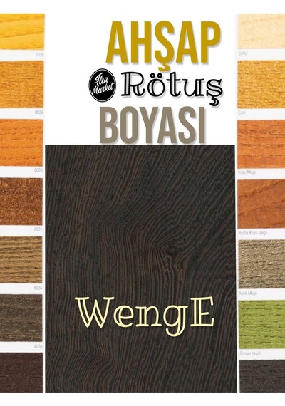 Ahşap Rötuş Boyası - Wenge - 25ml , Fırçalı Cam Şişede Mobilya Masa Sandalye Sehpa Çizik Onarıcı