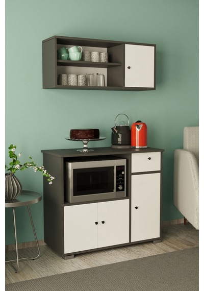 Besta 90 Cm Set Altı Dolap Antrasit - Beyaz