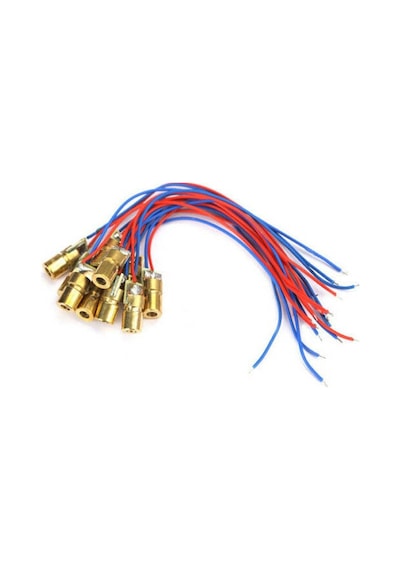 Kablolu Nokta Lazer Modül Metal Kafa 3V 5V 650Nm Kırmızı