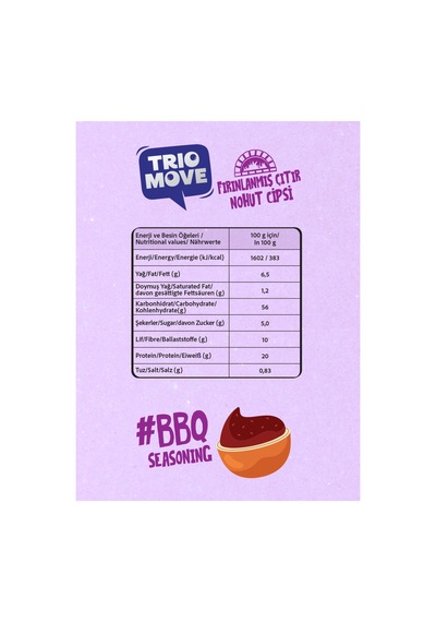 Hashtag Fırınlanmış Nohut Cipsi Barbekü Çeşnili 6 Adet Trio Move