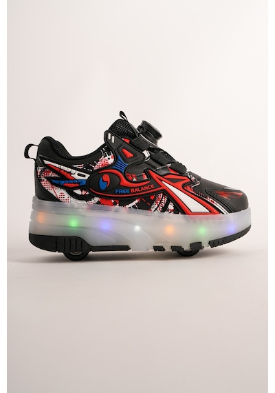 Muggo Pato Çocuk Işıklı Patenli Tekerlekli Sneaker Spor Ayakkabı Siyah