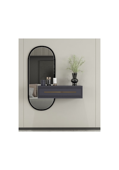 Glow 70cm Duvara Monte Kapaklı Raflı Modern Dresuar Antrasit-altın Antrasit-altın Glow 70cm Duvara Monte Kapaklı Raflı Modern Dresuar Antrasit-altın Antrasit-altın