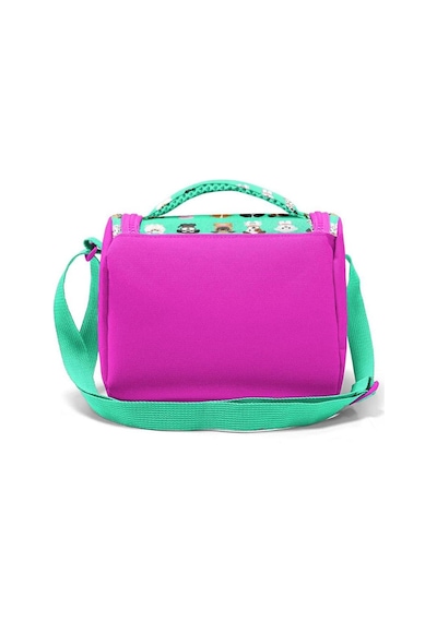 Su Yeşili Neon Pembe Köpek Desenli Coral High Kids Usb'li 3 Lü Okul Çanta Seti Goset0123266
