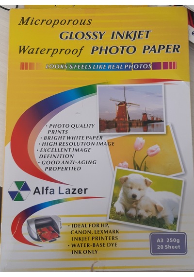 A3 250 G 20 Adet Parlak Fotoğraf Kağıdı Microporous Waterproof