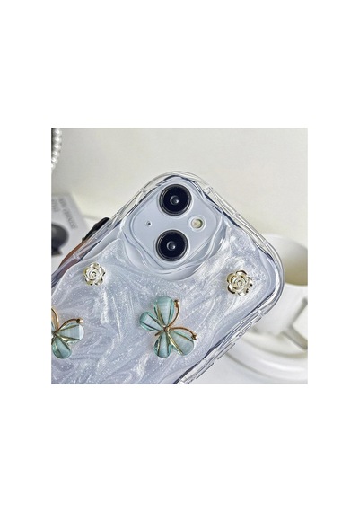 Apple İphone 13 Uyumlu Kılıf Zebana Floral Silikon Kılıf Yeşil