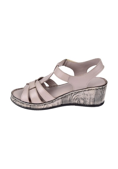Pullman Hakiki Deri Comfort Kadın Sandalet Plm-5 Silver Gümüş