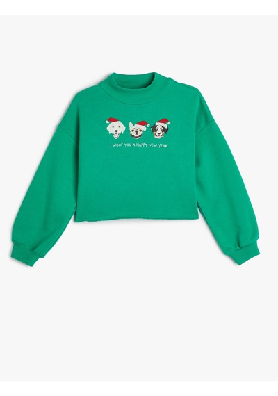 Koton Sweatshirt Uzun Kollu Dik Yaka Yılbaşı Temalı Baskı Detaylı Pamuklu Yeşil 5wkg10545ak Koyu Yeşil Koton Sweatshirt Uzun Kollu Dik Yaka Yılbaşı Temalı Baskı Detaylı Pamuklu Yeşil 5wkg10545ak Koyu Yeşil