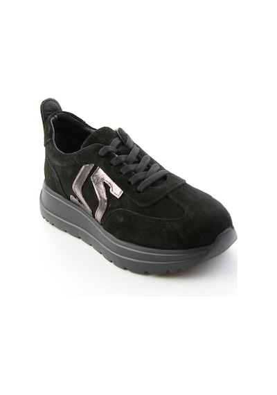 Bambi Siyah Süet Hakiki Deri Kadın Sneaker K01753050902