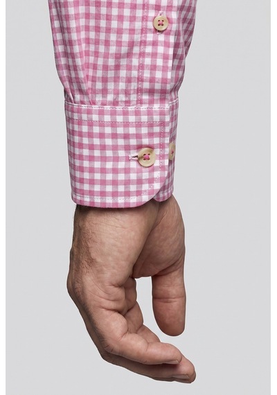 Bisse Pembe Regular Fit Pamuk Cepsiz Uzun Yaka Gömlek Gmeks261065 C29