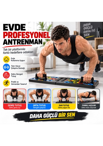 Katlanabilir Şınav Tahtası Çok Pozisyonlu Push Up Board Şınav Barı