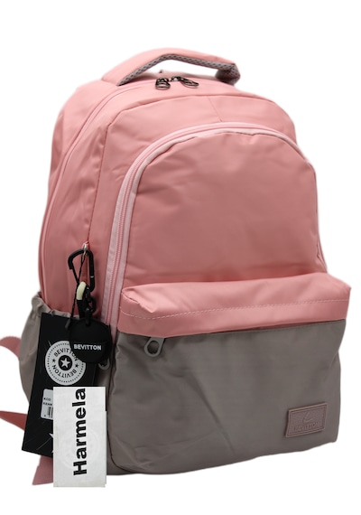 2200 Hafif Kullanışlı Okul Sırt Çantası Unisex Okul Çantası Vizon - 124-Pembe