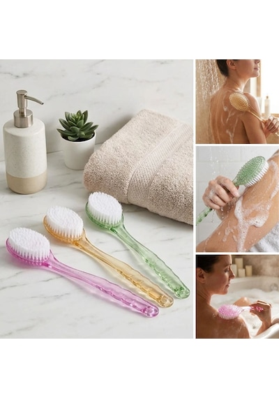Go İthalat Plastik Saplı Vücut Temizleme Fırçası - Çok Amaçlı Sırt Ve Vücut İçin Banyo Ve Duş Kese A