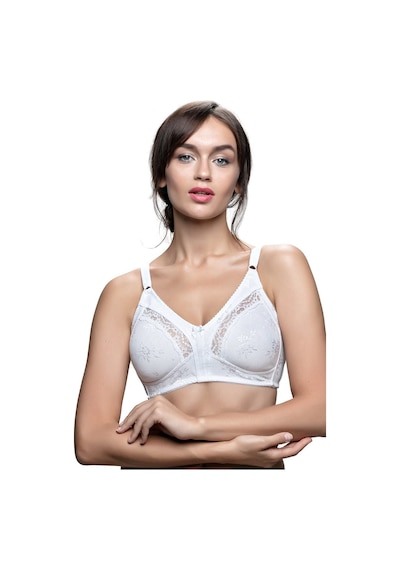 Aycı Kadın Cherry Dantel Toparlayıcı / Minimizer Beyaz Sütyen Beyaz
