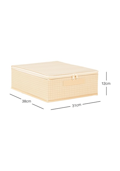 Home Wave Bej Pötikare Destekli Kutu Hurç 31 X 38 X 12 Cm