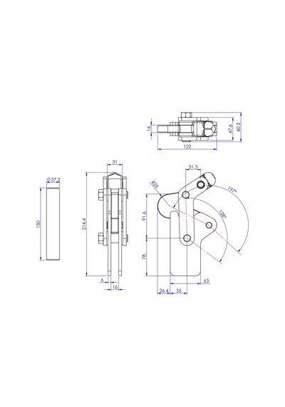 Goodhand Gh-701-k Ağır Hizmet Tipi Toggle Kelepçe 1000 Kg Kapas