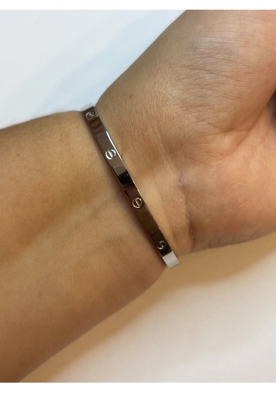 Unisex Şans Model 17 Ölçü Çelik Bilezik Gümüş