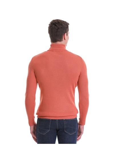 Hatemoğlu Somon Slim Fit Fitilli Balıkçı Yaka Yünlü Triko Kazak 34232023a0 Somon