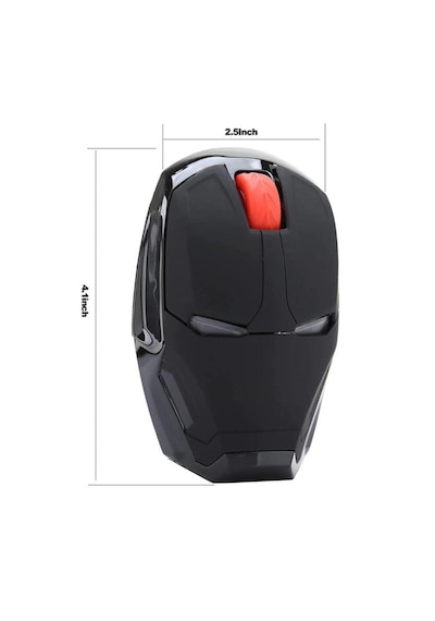 2.4 Ghz Iron Man Tasarımlı Kablosuz Sessiz Kırmızı Işıklı Mouse