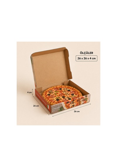 Pizza Kutusu 26 X 26 Cm 90 Adet Karton Pizza Paketleme Kutusu - 917525670