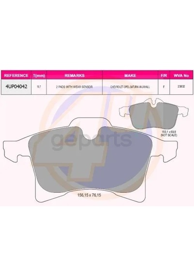 Fren Balata Astra H 2004-2010 Combo C 2001-2006 Corsa E 2014 / Meriva B 2010 / Zafira B 2005-2011 Ön 37569121