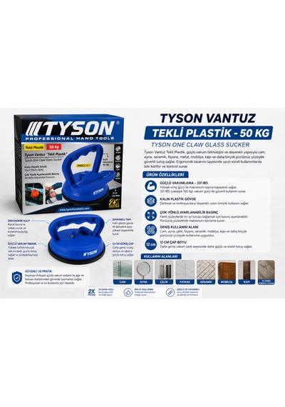 Tekli Plastik Cam Vantuzu Cam/ayna/çelik/fayans/seramik 50 Kg Kod :tys9460 Mavi