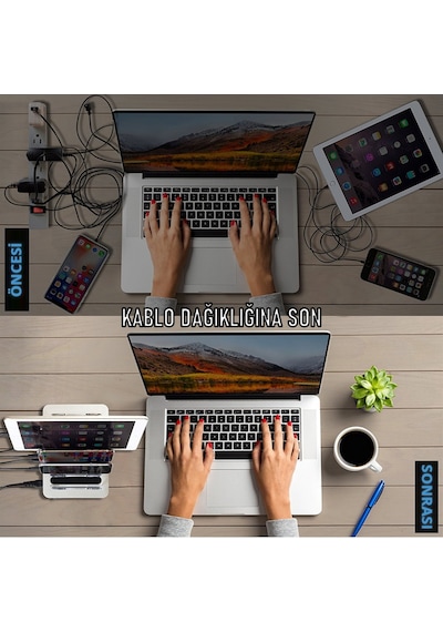 SooPii CS40 22 W 4 Port Masaüstü USB Çoklu Şarj İstasyonu