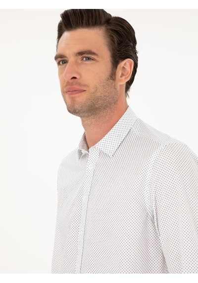 Cacharel Lacivert Slim Fit Uzun Kollu Gömlek