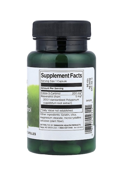 Swanson Vitamins, Indole-3-carbinol With Resveratrol, 60 Capsules