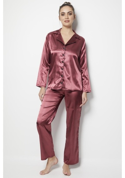 Doremi Miorre Uzun Kol Bayan Pijama Takım Saten