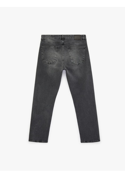 Koton Düz Paça Normal Bel Straight Fit Jean Pantolon - Mark Jean Antrasit 7wam40131nd