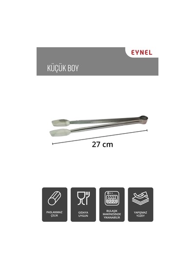 1 Adet 27 Cm Metal Mangal Maşası Orta Boy Paslanmaz Çelik Yemek Barbekü Maşası, Kömür Köz
