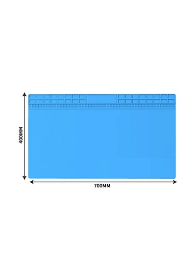 Isıya Dayanıklı Elektronik Tamir Matı Lehim Pedi 700 Mm X 400 Mm Mavi