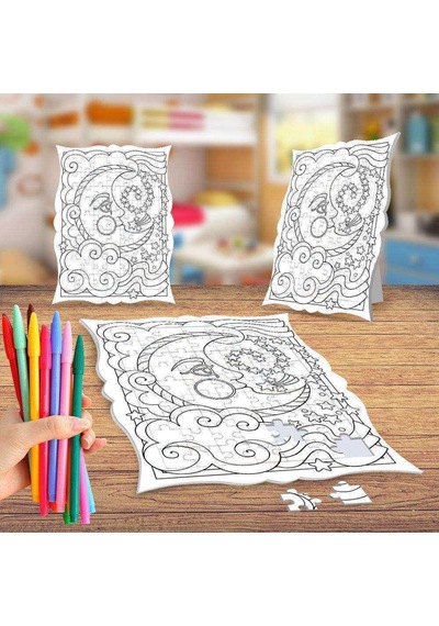 Ay Dede Boyama Puzzle Tablo Çocuk Eğitici Yapboz