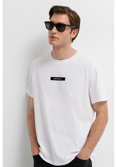 Mavi M0613528-620 Mavi Black Baskılı T-shirt Erkek Tişort Beyaz