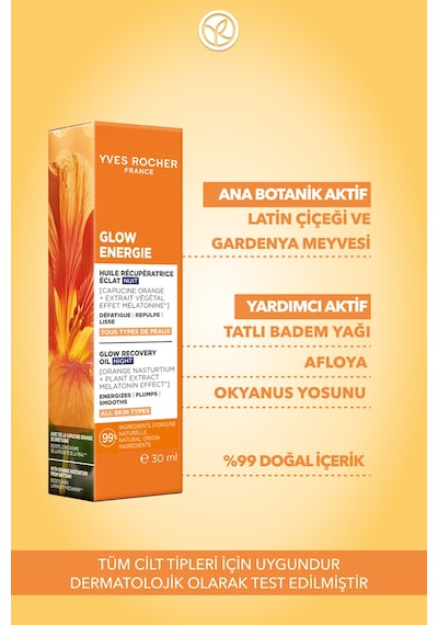 Yves Rocher Solgun Ciltler İçin Işıltı Veren Etkili Gece Bakım Yağı 30ml