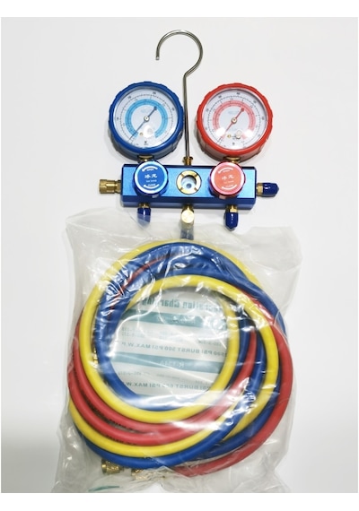 Ikili Manifold Gaz Saati Seti R32 R410 + 3 Adet Hortum Takımı - 546630355