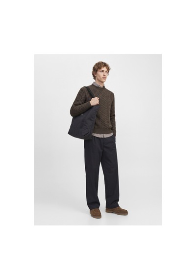 Jack & Jones Jprblucallum Cable Knıt Crew Neck Kahverengi