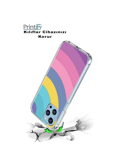 Samsung Galaxy Uyumlu M23 Kapak Renk Cümbüşü Tasarımlı Şeffaf Kılıf