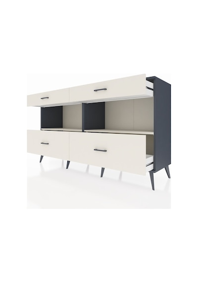 Hyperion Konsol 2 Raflı 4 Çekmeceli 176x44x99 Antrasit-aytaşı Antrasit-aytaşı
