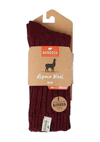 Nordsox Bolero Alpaka Yünlü Kadın Kışlık Çorap Bordo