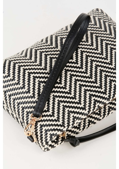 Vivaq Kadın Bellis Balık Sırtı Siyah-beyaz Astarlı Bilek Askılı Portföy El Ve Clutch Çanta Siyah Beyaz