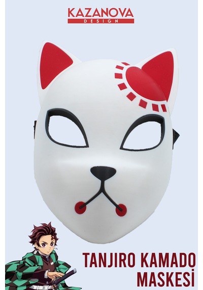 Kazanova Design Tanjiro Kamado Giyilebilir Maske Demon Slayer Anime Cosplay