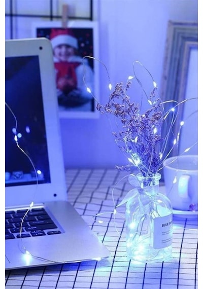 Tedaks Pilli 5 Metre Dekoratif Peri Led Beyaz Aydınlatma Süsleme Lambası Beyaz