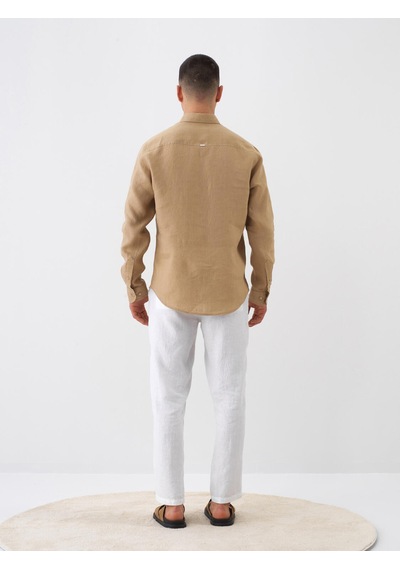 Xint Camel %100 Keten Regular Fit Gömlek 700963