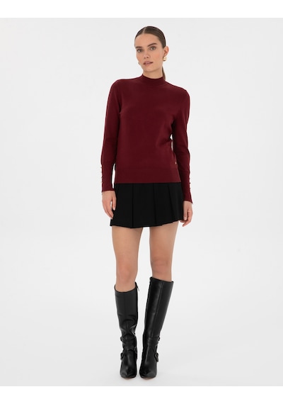 Pierre Cardin Kadın Vişne Kazak /triko 50310887-vr223 Vişne