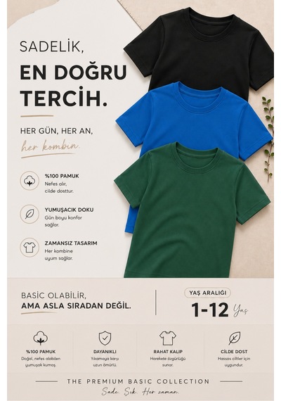 Overmax Çocuk Basic 3' Lü Tişört Seti Zamansız Şıklık, Gün Boyu Konfor Siyah-yeşil-mavi - 891190430 Siyah-yeşil-mavi Overmax Çocuk Basic 3' Lü Tişört Seti Zamansız Şıklık, Gün Boyu Konfor Siyah-yeşil-mavi - 891190430 Siyah-yeşil-mavi